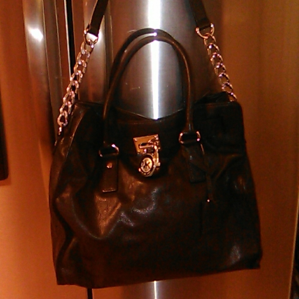 Michael Kors black leather satchel